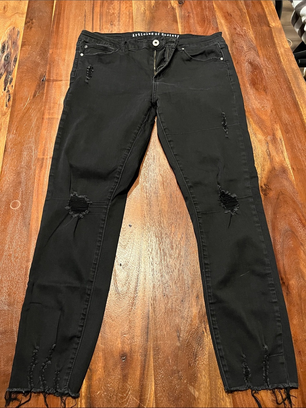 Articles Of Society Black Distressed Skinny Jeans